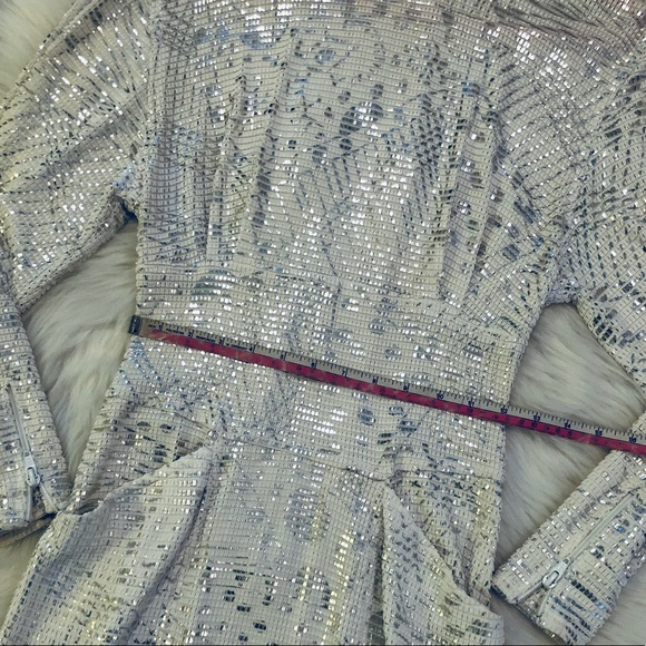 Vintage White & Silver Janine Dress, size Small - Picture 7 of 8